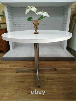 Vintage Formica / Chrome Kitchen Table Circular Dining Table 1970 Retro RARE MCM