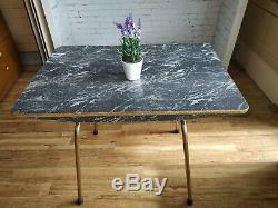 Vintage Formica Kitchen Table & 4 Chairs Marble Effect Dining Table 1950 Retro