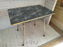 Vintage Formica Kitchen Table & 4 Chairs Marble Effect Dining Table 1950 Retro