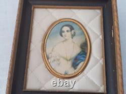 Vintage Framed Wall Hanging Victorian Lady Artwork Rustic Home Wall Art