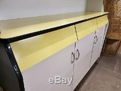 Vintage French 60s Free Standing Formica Kitchen Cabinet