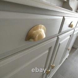 Vintage French Dresser Hand Painted in Grey and white with brass knobs