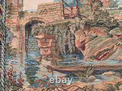 Vintage French Medieval Floral Tapestry Décor Kitchen Wall Hanging 115x80 cm