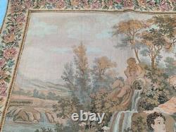Vintage French Medieval Floral Tapestry Décor Kitchen Wall Hanging 171x88 cm
