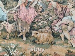 Vintage French Medieval Floral Tapestry Décor Kitchen Wall Hanging 171x88 cm
