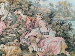 Vintage French Medieval Floral Tapestry Décor Kitchen Wall Hanging 171x88 cm