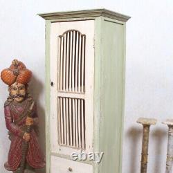 Vintage French Painted Kitchen Cabinet Tall Narrow