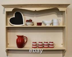Vintage French Wall Unit Painted Bookcase Pretty Wooden Display Shelves