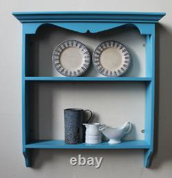 Vintage French Wall Unit Painted Bookcase Pretty Wooden Display Shelves