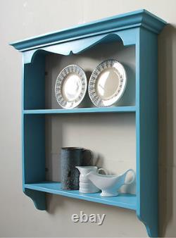 Vintage French Wall Unit Painted Bookcase Pretty Wooden Display Shelves