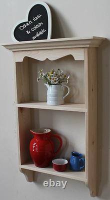 Vintage French Wall Unit Painted Bookcase Pretty Wooden Display Shelves