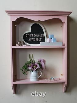 Vintage French Wall Unit Painted Bookcase Pretty Wooden Display Shelves