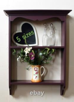 Vintage French Wall Unit Painted Bookcase Pretty Wooden Display Shelves