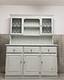 Vintage French Pale Mint Green Pine Country Farmhouse Distressed Kitchen Dresser