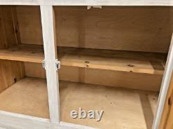 Vintage French pale mint green pine country farmhouse distressed Kitchen dresser