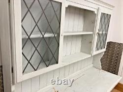 Vintage French pale mint green pine country farmhouse distressed Kitchen dresser