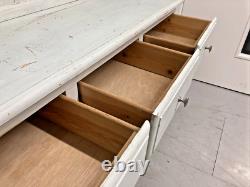 Vintage French pale mint green pine country farmhouse distressed Kitchen dresser