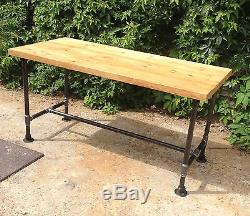 Vintage Gas Pipe Rustic Country Farmhouse Kitchen Dining Table Shabby Chic