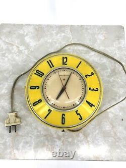 Vintage General Electric Retro Kitchen Clock Yellow Model 2H26