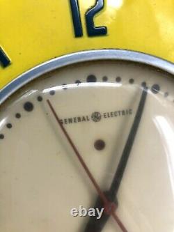 Vintage General Electric Retro Kitchen Clock Yellow Model 2H26