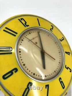 Vintage General Electric Retro Kitchen Clock Yellow Model 2H26