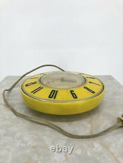 Vintage General Electric Retro Kitchen Clock Yellow Model 2H26