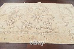 Vintage Geometric MUTED Distressed Area Rug FADED Hand-Knotted Oriental 6'x9