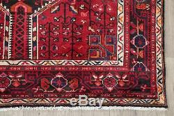 Vintage Geometric Tribal Sirjan Area Rug Hand-Knotted Oriental Wool Carpet 5'x9