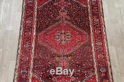 Vintage Geometric Tribal Sirjan Area Rug Hand-Knotted Oriental Wool Carpet 5'x9