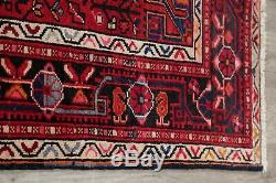 Vintage Geometric Tribal Sirjan Area Rug Hand-Knotted Oriental Wool Carpet 5'x9