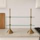 Vintage Glass Shelf Two-tier Elegant Countertop Organizer Bathroom Kitchen Vanit