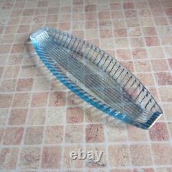 Vintage Glass plate serving fish sushi kitchen dishes decor retro Soviet era old