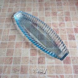 Vintage Glass plate serving fish sushi kitchen dishes decor retro Soviet era old