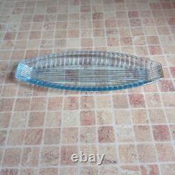 Vintage Glass plate serving fish sushi kitchen dishes decor retro Soviet era old