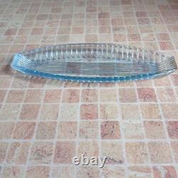 Vintage Glass plate serving fish sushi kitchen dishes decor retro Soviet era old