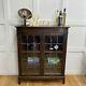 Vintage Glazed China Cabinet / Oak Bookcase / Gin Cupboard /display Cabinet