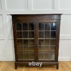 Vintage Glazed China Cabinet / Oak Bookcase / Gin Cupboard /Display Cabinet