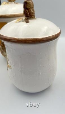 Vintage Golden Owl Canister Full Set Japan Sears 1980s 1983 Owl & Moon Kitchen