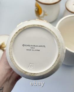 Vintage Golden Owl Canister Full Set Japan Sears 1980s 1983 Owl & Moon Kitchen