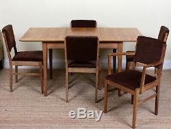 Vintage Gordon Russell Dining Table and Chairs 5 Chairs Walnut