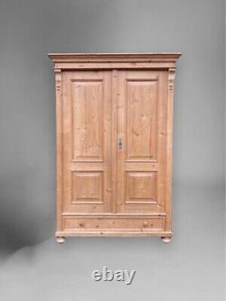 Vintage Gustavian Pine Hall Storage Cupboard Armoire Wardrobe