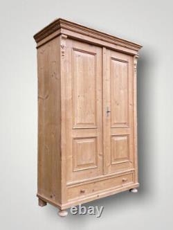 Vintage Gustavian Pine Hall Storage Cupboard Armoire Wardrobe