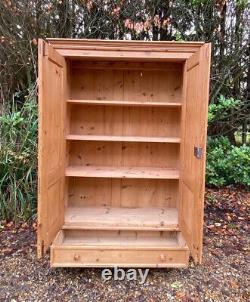 Vintage Gustavian Pine Hall Storage Cupboard Armoire Wardrobe