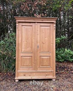 Vintage Gustavian Pine Hall Storage Cupboard Armoire Wardrobe