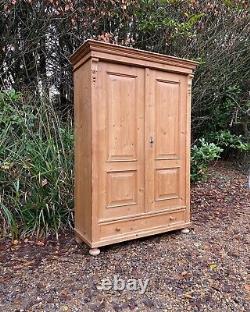 Vintage Gustavian Pine Hall Storage Cupboard Armoire Wardrobe