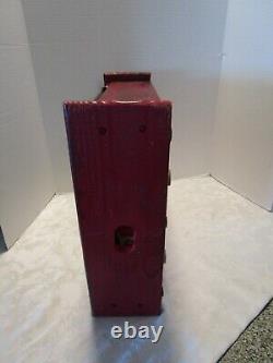 Vintage Handcrafted Wall wood Red Cabinet with Stove Advertising Black-Cat 19T