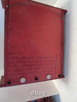 Vintage Handcrafted Wall wood Red Cabinet with Stove Advertising Black-Cat 19T