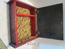 Vintage Handcrafted Wall wood Red Cabinet with Stove Advertising Black-Cat 19T