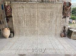 Vintage Handknotted Turkish Oushak Floral Area Rug