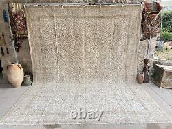 Vintage Handknotted Turkish Oushak Floral Area Rug